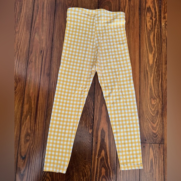 Vivie And Ash Yellow Gingham Girls Leggings Size 4/5T - Picture 1 of 4